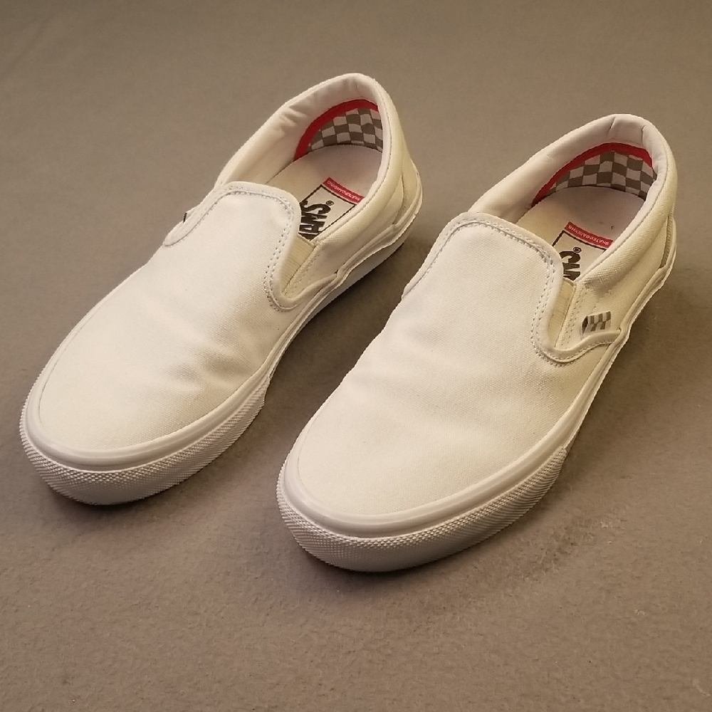 White Size 8 Men's VANS DURACAP POPCUSH Slip-On Shoes Pre-owned - Picture 4 of 12
